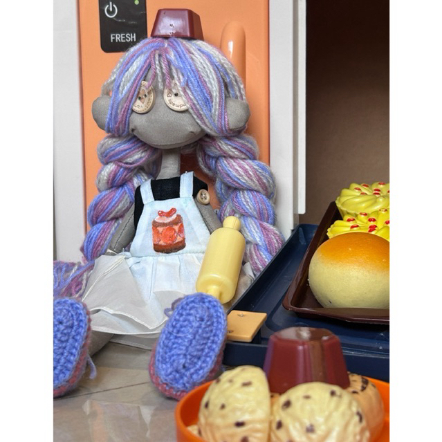 ตุ๊กตาbutton-eye doll(ชื่อ: Harin)แฮนด์เมด ขนาด30ซม.แถมcharacter card(ตัวเปล่าวไม่แถมcharacter card)