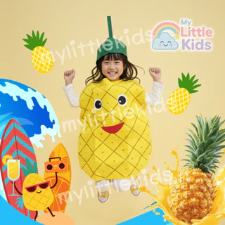 ชุดสับปะรด Pineapple ชุดแฟนซีผัก ชุดผักผลไม้ สำหรับเด็กและผู้ใหญ่ ใส่ไปงานโรงเรียน ปาร์ตี้ ชุดครอบครัวสีสดใส ชุดฮาโลวีน