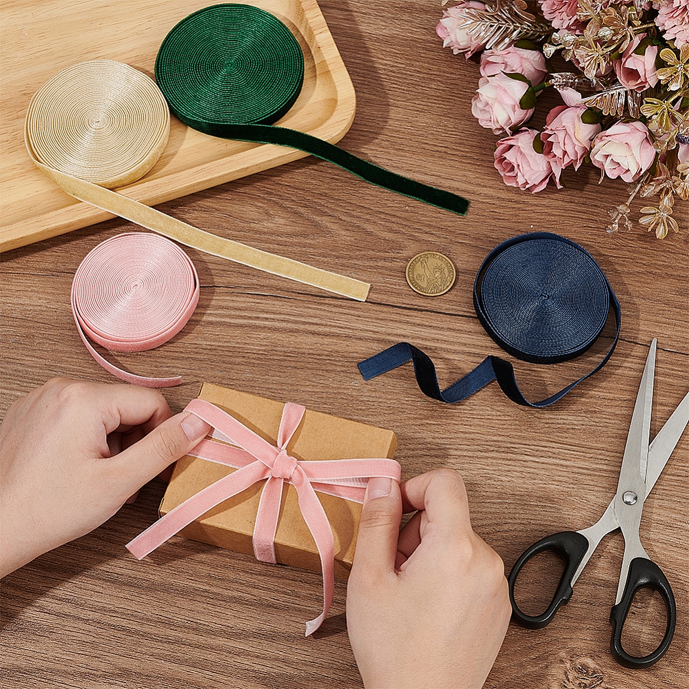 ริบบิ้นกำมะหยี่หน้าเดียว หน้ากว้าง 9.5-10mm ยาว 5 หลา เลือกสี - รูปที่ 6