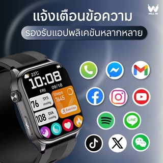 [รุ่นTop2026] Well Mi AIR2 Smartwatch นาฬิกาสุขภาพ ความดันแรงบีบข้อมือ คลื่นไฟฟ้าหัวใจ รับสายโทรออก