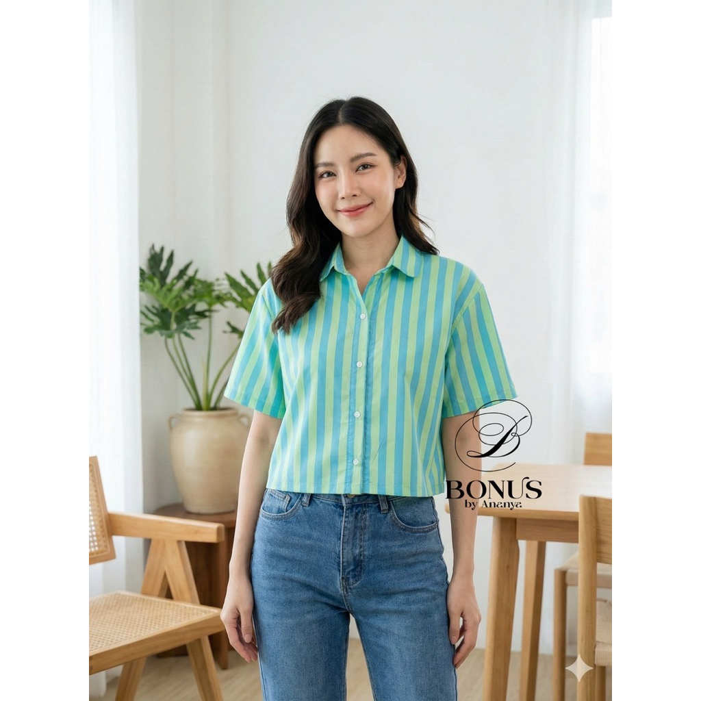 เสื้อเชิ๊ตชายตรงผ่าข้างคอตตอนญี่ปุ่น 100% สำหรับ สาวพลัสไซร์อก 50 ราคา ถูกที่สุด ดีลบีเคเค แกลเลอรีภาพที่ 8