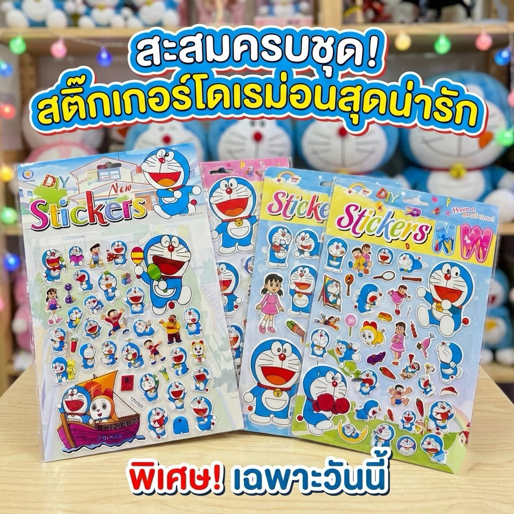 สติกเกอร์ โดราเอม่อน มี 6 ลาย
