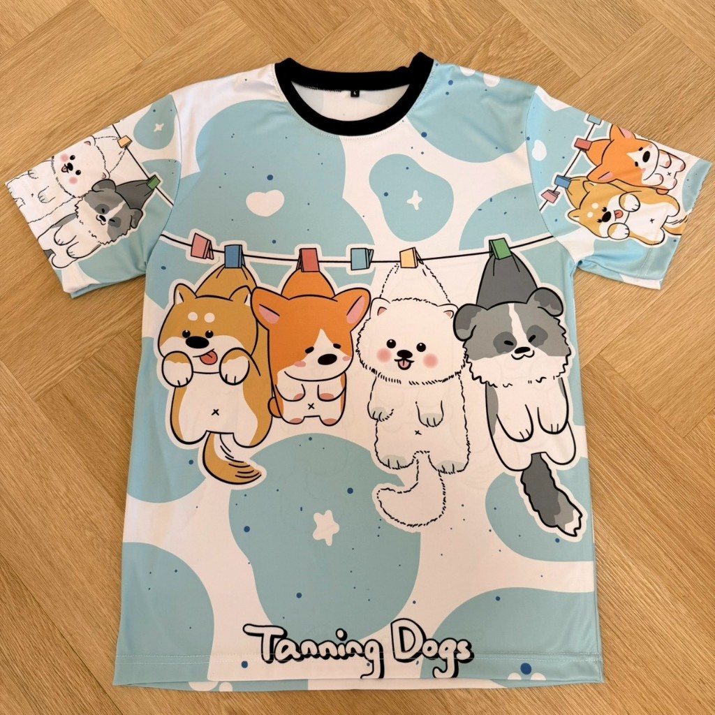 (ลายใหม่)เสื้อยืดลายรวมแก็งน้องหมาขับรถ