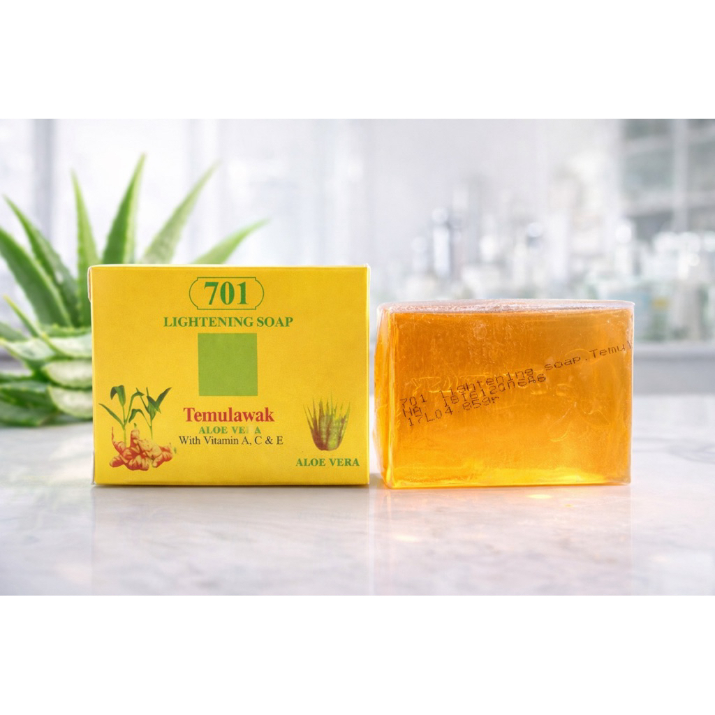 สบู่701 LIGHTENNING SOAPสบู่ว่านหางจรเข้&ขิงแก่รักษาฝ้าหน้าขาวใสมาก