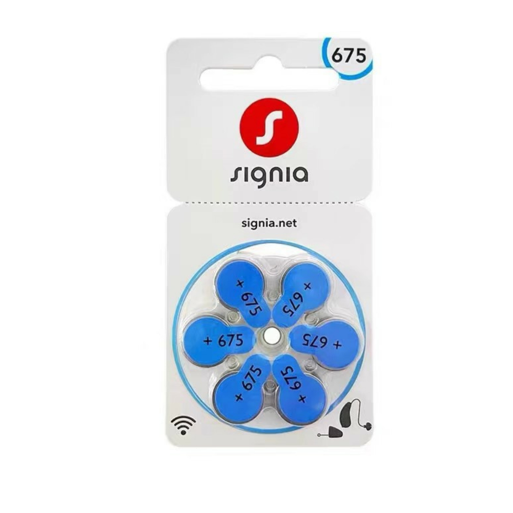 ถ่านเครื่องช่วยฟัง เบอร์675 สีฟ้า Signia A675 Pr44 ถ่านใส่เครื่องช่วยฟัง แบตเตอรี่เครื่องช่วยฟัง