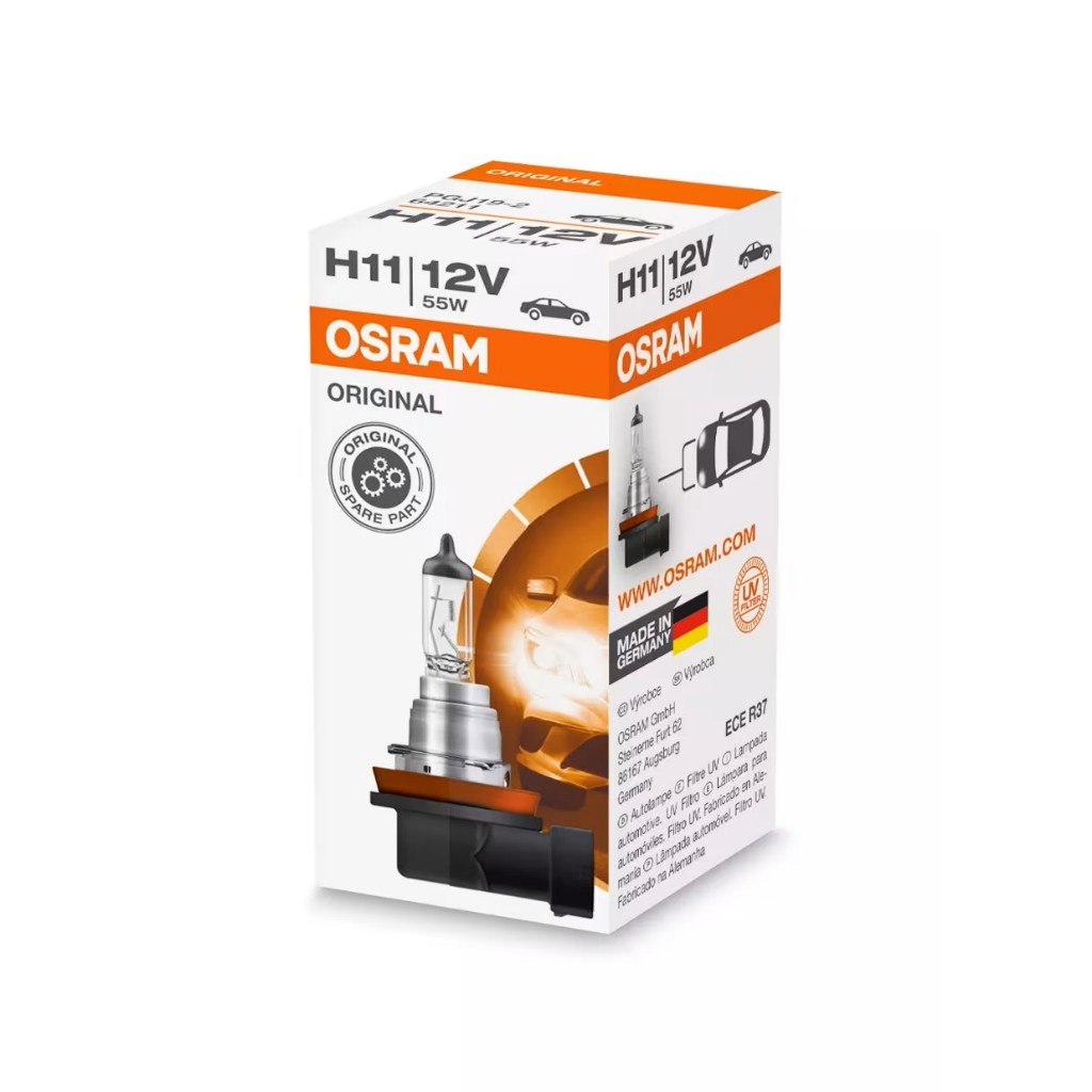 OSRAM หลอดไฟหน้ารถยนต์ ขั้ว H11 12V. 55W เยอรมัน