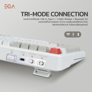 EGA TYPE CMK10 Mechanical Full RGB คีย์บอร์ดเกมมิ่งขนาด75% เชื่อมต่อBT, wireless,สาย Hot Swap 5 Pin รุ่น[ประกัน 2 ปี]