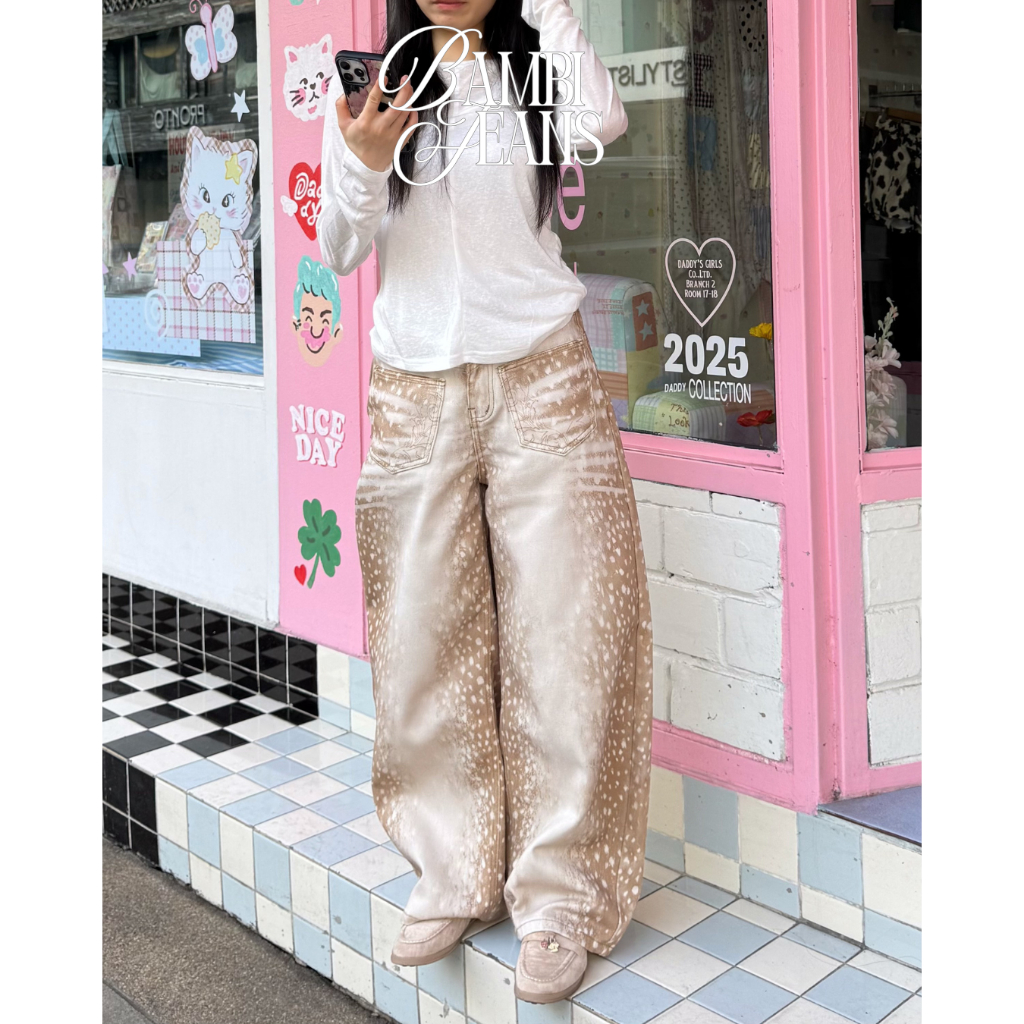 UIUI | BAMBI JEANS กางเกงยีนส์ลายกวาง bambi