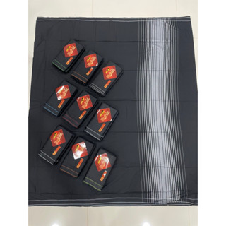 ผ้าโสร่งผู้ชาย ตราRubat สีดำล้วน เย็บแล้ว ผ้าไม่ลื่น ใส่สบาย