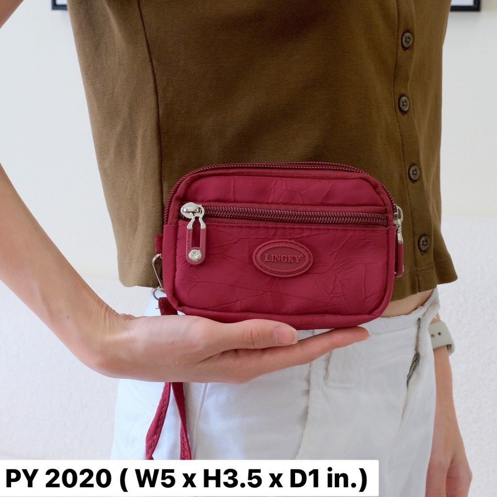 PY-2020 กระเป๋าคล้องมือ ผ้าร่ม ลายย่น ขนาด 5″ มีทั้งหมด 2ซิป และมีให้เลือกด้วยกัน 10 สีค่ะ สีสวยๆทุกสีเลยจ้าา ราคา ถูกที่สุด ดีลบีเคเค แกลเลอรีภาพที่ 6