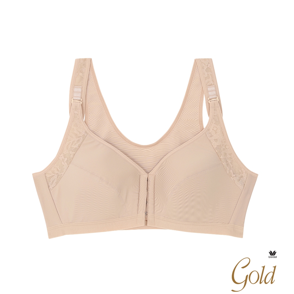 Wacoal Gold บราเพื่อสุขภาพ ตะขอหน้า แบบไร้โครง รุ่น WO1548 สีเนื้อ (NN)