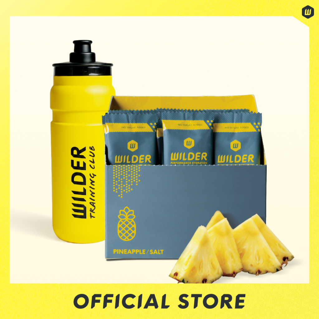 (แพ็คคู่ขวดน้ำ) WILDER Electrolytes (30 Pack) | เกลือแร่แบบผง สูตรไม่เติมน้ำตาล รสสัปปะรด Fast Hydra