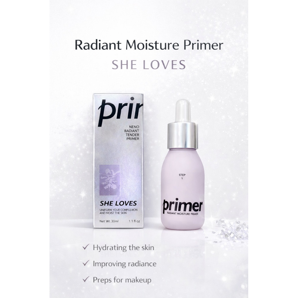 She Loves Radiant Moisture Primer เป็นผลิตภัณฑ์ไพรเมอร์ที่ช่วยเพิ่มความชุ่มชื้นแก่ผิวหน้า
