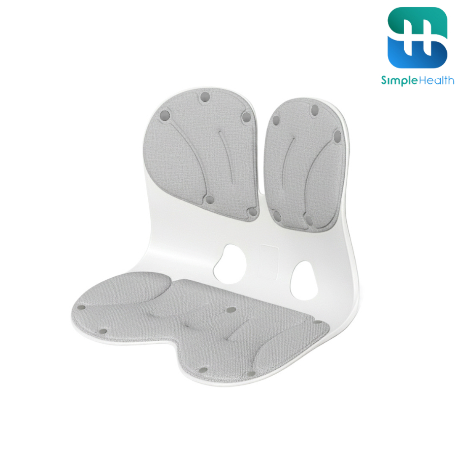 Simple Health เบาะรองนั่งพร้อมพนักพิง lumber Cushion เพื่อสุขภาพ นั่งสบาย ลดเมื่อยหลัง โค้งรอบรับหลัง