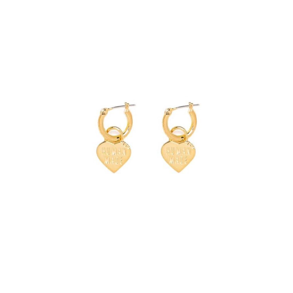 human made heart gold earrings(used once)