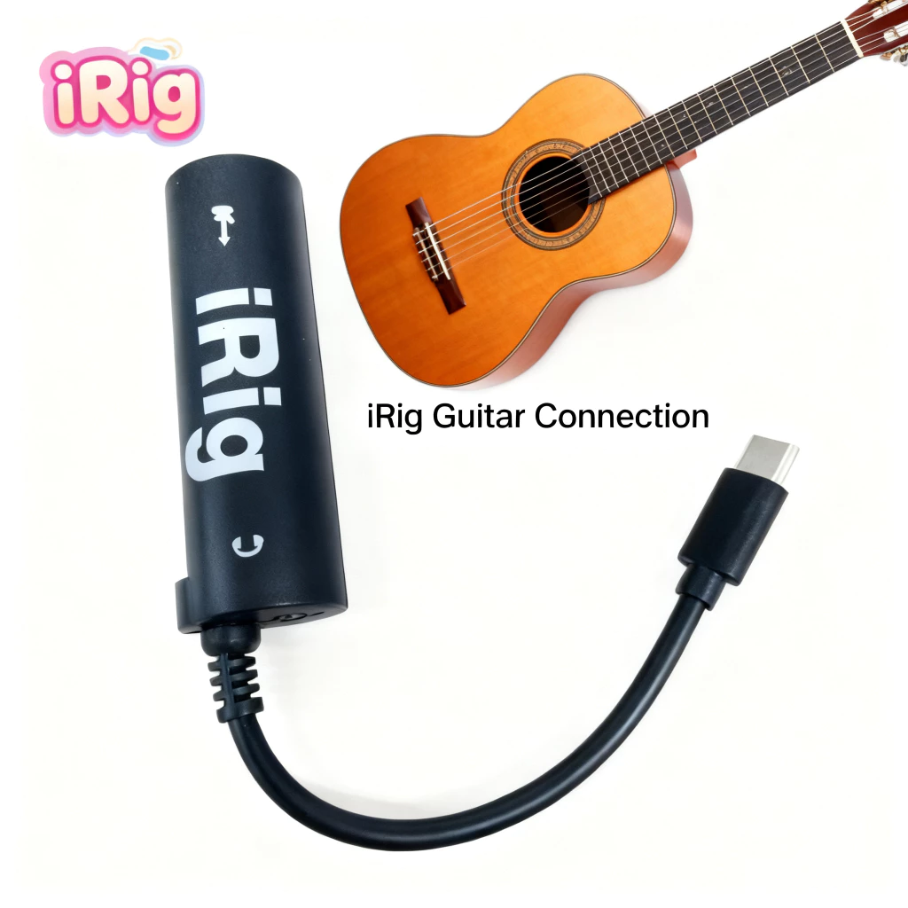 พร้อมส่ง iRig AmpliTube Effect Guitar อุปกรณ์เพิ่มเอฟเฟคเสียงต่อกีต้าร์ กับ iPhone Type-c black