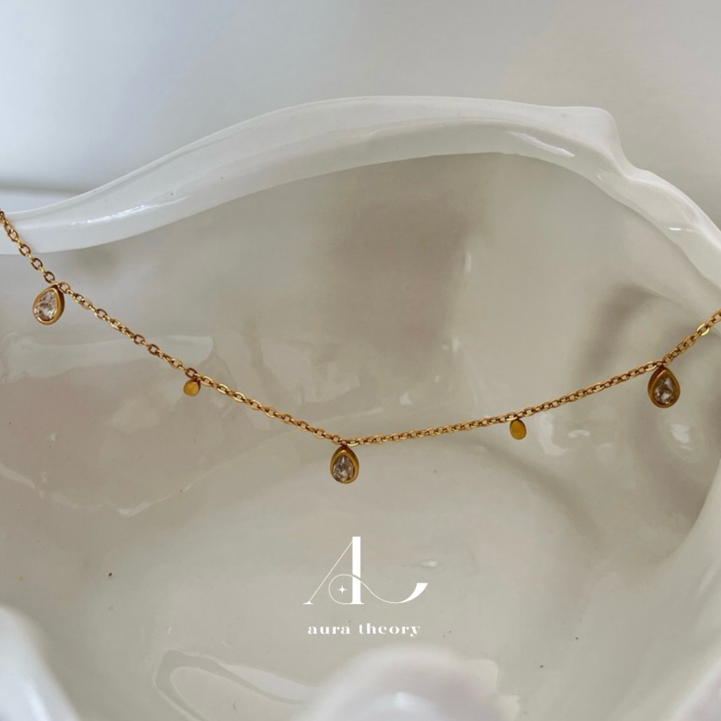 สร้อยสแตนเลส aura theory multiple pendants necklace