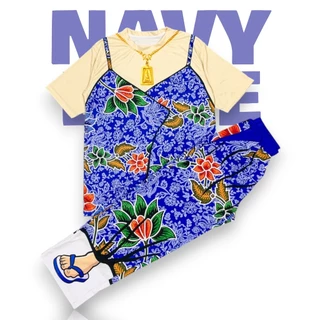 ( TTSSET07-2 ) ชุดเซท ขายาว เสื้อยืด ลายสายเดี่ยว กระโจมอก 7สี มีไซส์ L-2XL