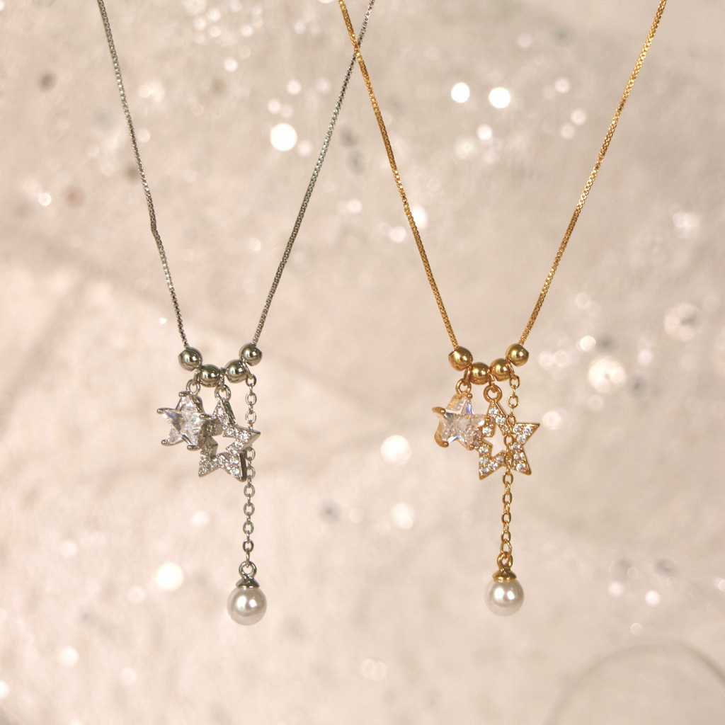 Socrush.bkk | WHISPERING STAR necklace | SN-092 | สร้อยคอ ดาว มุก จี้ดาว