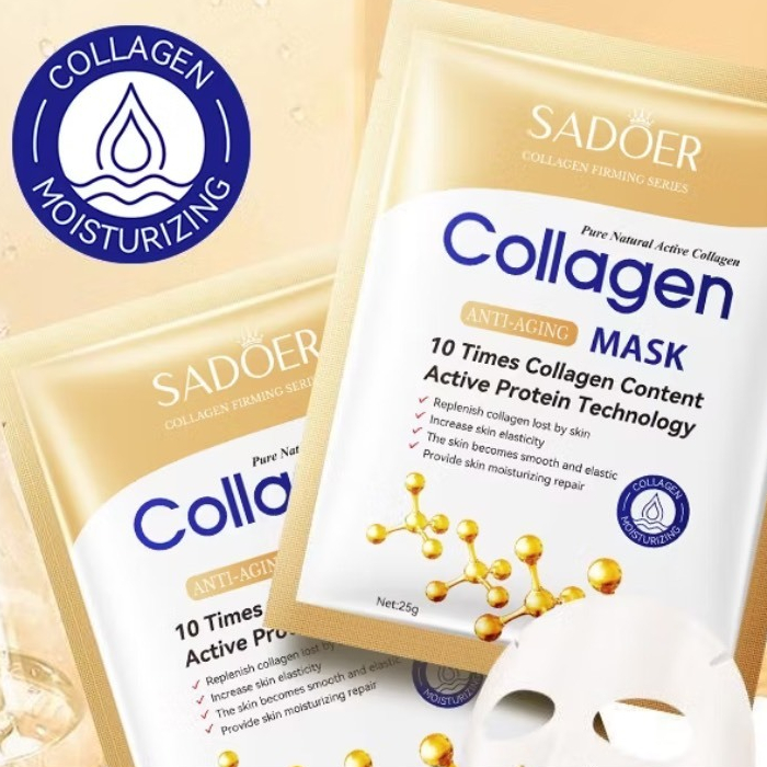 SADOER (ซาดูเออร์) Collagen Facial Mask I 1 แผ่น I มาส์กคอลลาเจนไวท์เทนนิ่งต่อต้านริ้วรอย — صورة 2