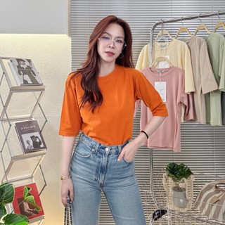 037 Deezyy เสื้อยืด คอกลมแขน 3 ส่วน ผ้าCotton supersofeมูจิ