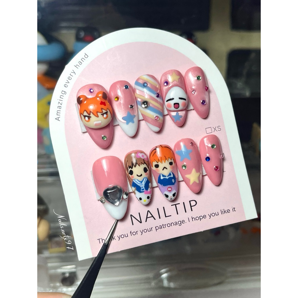 Custom Anime 💫 Fruits Basket x Hello Kitty ฟรีอุปกรณ์ติดเล็บปลอม