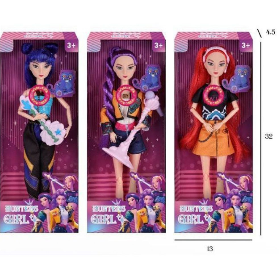 （ประเทศไทยTH）ด้วยแสงสีและเสียงดนตรี ของเล่นตุ๊กตา kpop demon hunter Zoey Mira Rumi Action Figure ชุดของเล่นเด็กของขวัญ