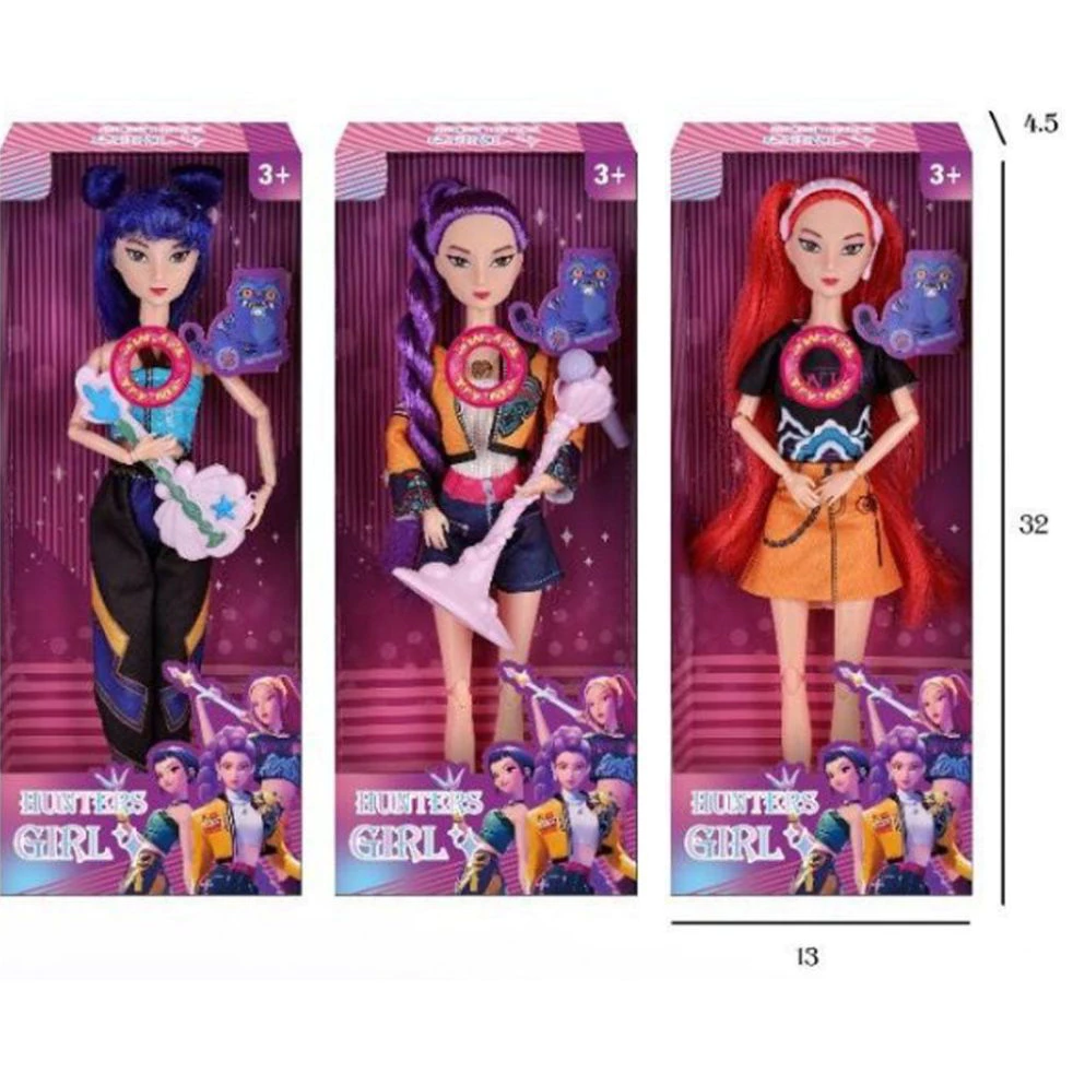 （ประเทศไทยTH）ด้วยแสงสีและเสียงดนตรี ของเล่นตุ๊กตา kpop demon hunter Zoey Mira Rumi Action Figure ชุดของเล่นเด็กของขวัญ