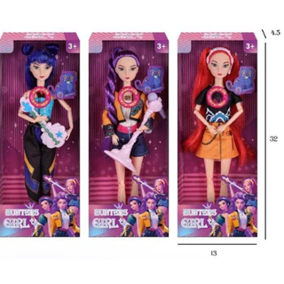 (ประเทศไทยTH)ด้วยแสงสีและเสียงดนตรี ของเล่นตุ๊กตา kpop demon hunter Zoey Mira Rumi Action Figure ชุดของเล่นเด็กของขวัญ