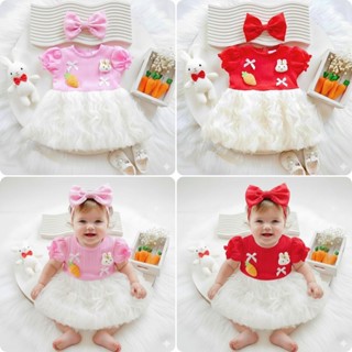 เดรสเด็กผู้หญิง แรกเกิดถึง18เดือน พร้อมโบว์