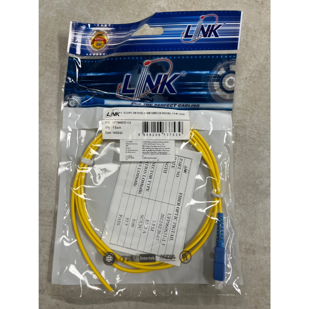 UFP960S31-1.5 Fiber Optic Pigtail SC /UPC Pigtail SM/OS2, Simplex, 1.50 m. 3.0 mm.