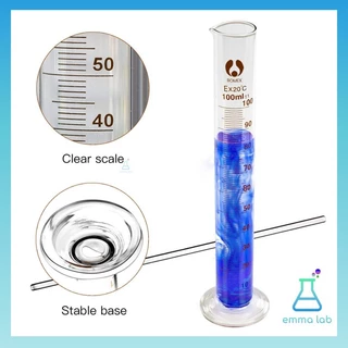 กระบอกตวง กระบอกตวงปริมาตร กระบอกตวงแก้ว (Glass Graduated Cylinder) ขนาด 500, 1000, 2000ml