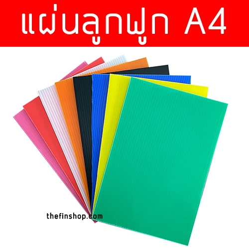 ฟิวเจอร์บอร์ด A4 แผ่น PP Board แผ่นฟิวเจอร์บอร์ด ขนาด A4 (29.7x21 ซม.) มีหลายสี หนา 3 มิล แบบ 1 แผ่น