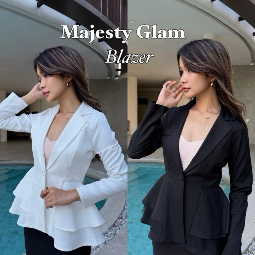 Majesty Glam Blazer : สูทเข้ารูปแต่งชายระบาย