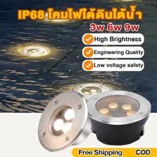 AC 12V ไฟใต้น้ำ โคมไฟใต้ดินใต้น้ำ โคมไฟใต้ดินใต้น้ำแบบ LED ก…