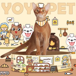 yoyopet : New !! หนาพิเศษ ที่ลับเล็บแมว ลายน่ารัก ของเล่นแมว2in1 ลับเล็บได้ นอนได้ สบาย ฟินๆ