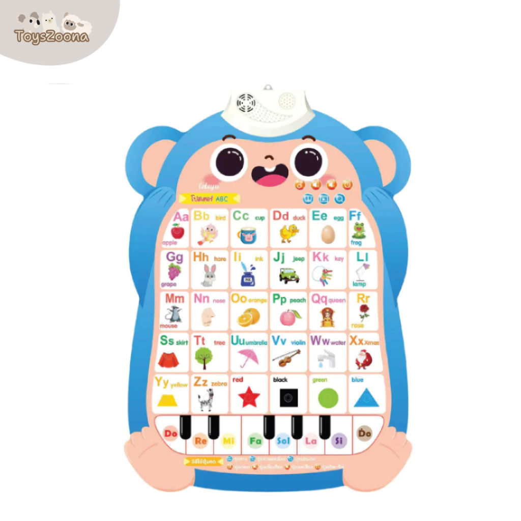 Toyszoona  โปสเตอร์ พูดได้ 3 ภาษา abc มี เสียง คำศัพท์ภาษาอังกฤษเด็ก ของเล่นเสริมพัฒนาการเด็ก