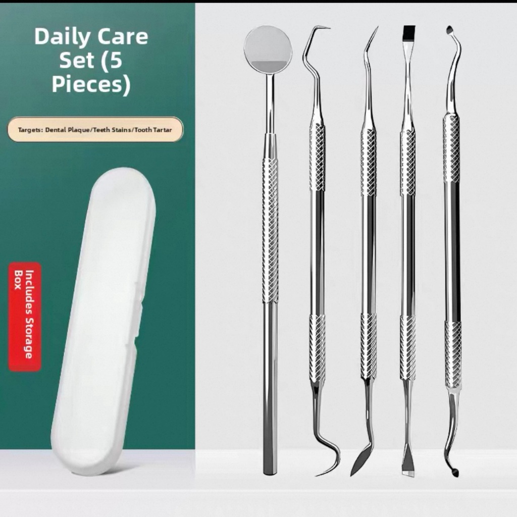 DENTAL-KIT🐳ชุดเครื่องมือทันตกรรม ที่ขูดหินปูน  อุปกรณ์ทำฟัน Clean Tooth Tools พร้อมกล่อง แหนบกระจก สําหรับดูแลช่องปาก🐳