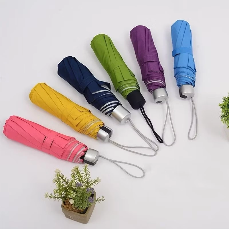 ร่ม ร่มอัตโนมัติสีพื้นAuto กันฝนกันแดดกันUV พกพาสะดวก น้ำหนักเบา Umbrella ระบบเปิด-ปิดออโต้(คละสี )