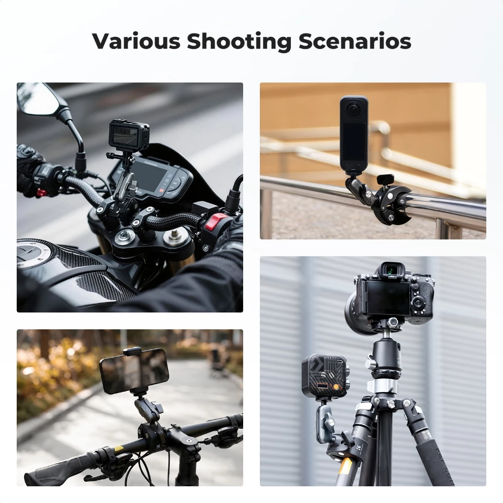 K&F CONCEPT Super Clamp ที่จับแฮนด์จักรยาน อลูมิเนียม 360° ปรับได้ รองรับ GoPro / Pocket3 / มือถือ thumbnail 8