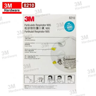 3M 8210 หน้ากากป้องกันฝุ่น ละออง N95 20ชิ้น/กล่อง สายรัดศรีษะ (ของแท้)