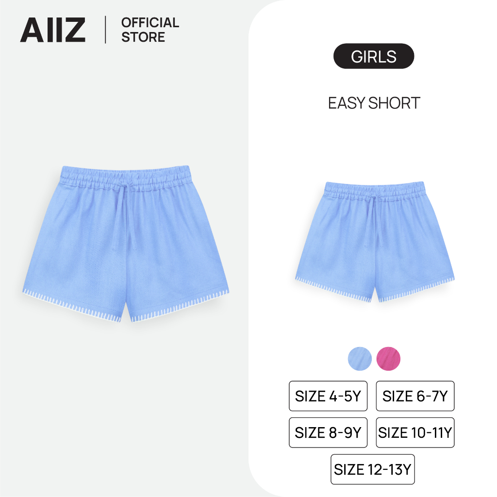 AIIZ กางเกงขาสั้นเด็กผู้หญิงสีพื้น AIIZ Gril's Easy Shorts