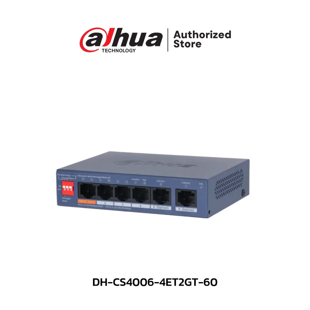 DAHUA DH-CS4006-4ET2GT-60 6-Port Cloud Managed Desktop Switch with 4-Port PoE