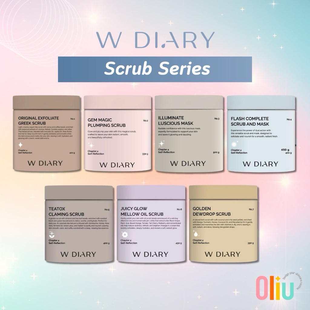 (พร้อมส่ง) W Diary Scrub สครับผิว 7 สูตร จาก W Diary