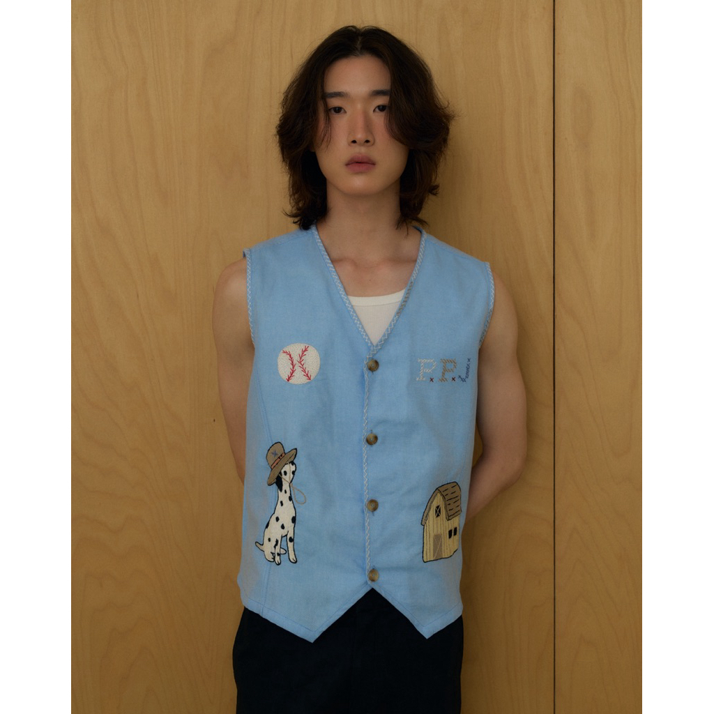Fieldwork Denim Vest (ปักด้วยมือ)