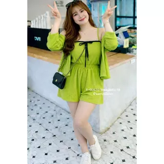 C21ชุดเซตสาวอวบ3ชิ้น งานผ้าท๊อฟฟี่ใส่สบายผ้านิ่ม-น่ารัก