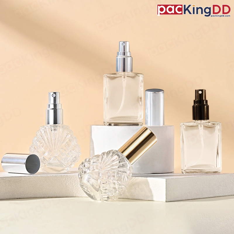 (แพ็ค 10 ชิ้น) ขวดแก้วสเปรย์ สีใส ขนาด 15 ml. #K568  สเปรย์น้ำหอม ขวดเปล่า  ขวดแบ่ง สำหรับพกพา Packi