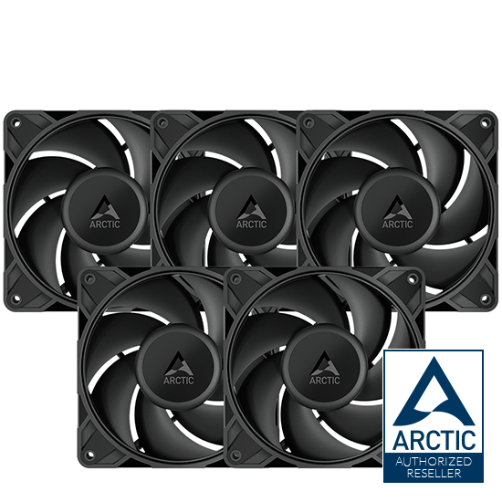 ARCTIC P12 PRO PST BLACK 5 PACKS (Computer fan / พัดลมระบายความร้อนคอมพิวเตอร์)