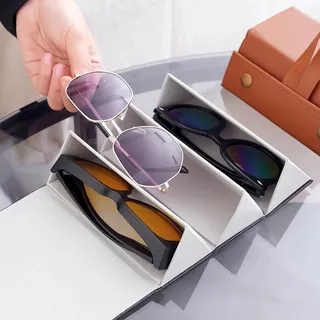กล่องใส่แว่นตา พับเก็บได้ หนัง PU กันน้ำและฝุ่น พร้อมที่แขวน ตัวช่วยจัดระเบียบแว่น ส่งจากไทย!!!