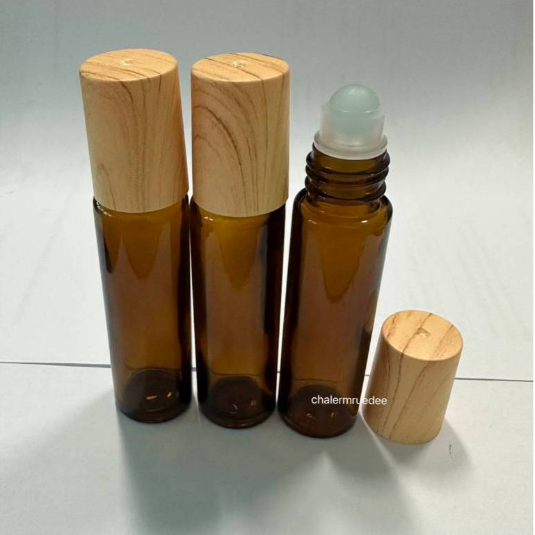 ขวดลูกกลิ้ง 10ml สีชา ใส ขวดเปล่า สำหรับพิมเสน ยาหมองน้ำ